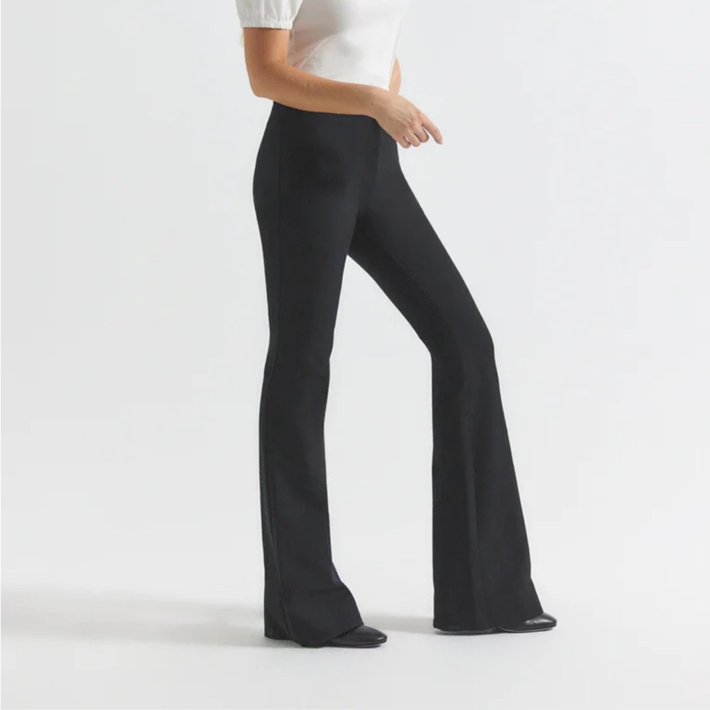 Derek Lam Crosby sz 2 Flare Bell Pant Trouser in Black High Waist Slim Stretch
